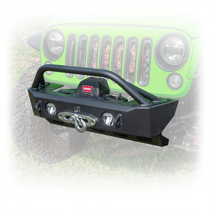 Turn Offroad Front Bumper with Skid Plate & Recessed Winch Mount for 2007-2025 Jeep Wrangler JK/JL & Gladiator JT