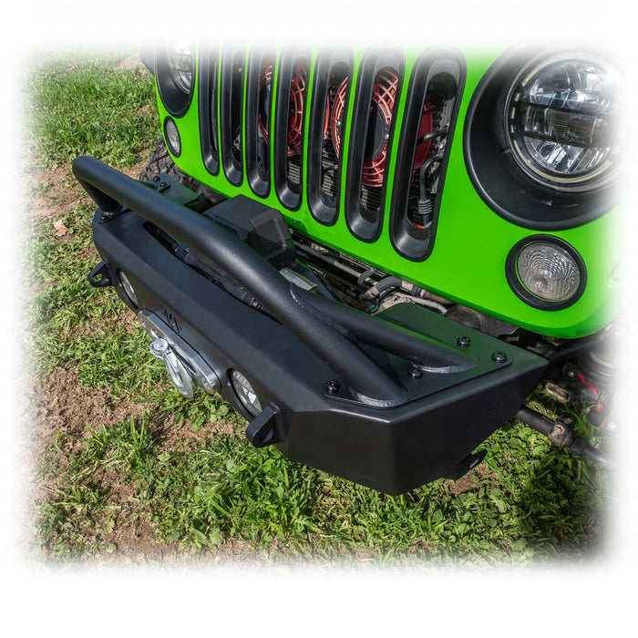 Turn Offroad Front Bumper with Skid Plate & Recessed Winch Mount for 2007-2025 Jeep Wrangler JK/JL & Gladiator JT