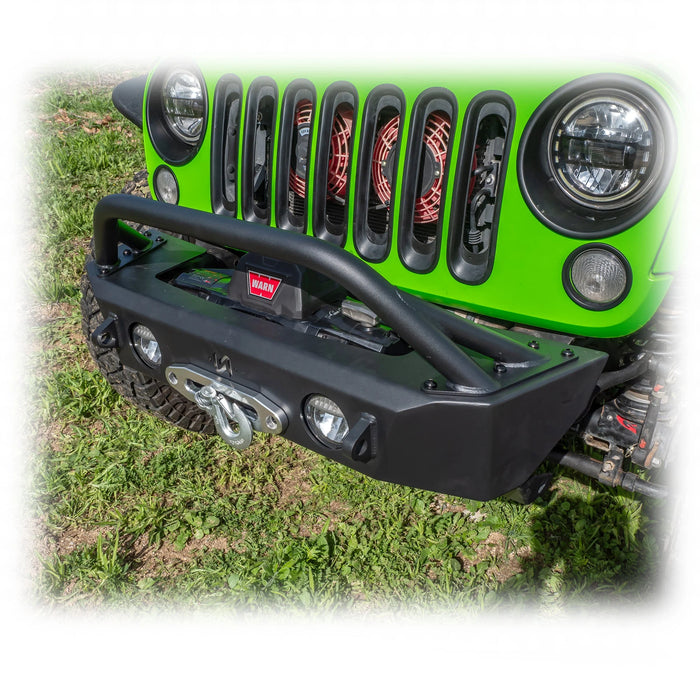 Turn Offroad Front Bumper with Skid Plate & Recessed Winch Mount for 2007-2025 Jeep Wrangler JK/JL & Gladiator JT