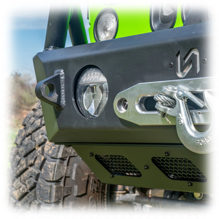 Turn Offroad Front Bumper with Skid Plate & Recessed Winch Mount for 2007-2025 Jeep Wrangler JK/JL & Gladiator JT