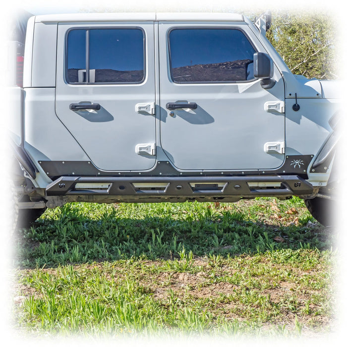 Turn Offroad Frame-Mounted Rock Sliders for 2020-2025 Jeep Gladiator JT | Heavy-Duty Steel Protection
