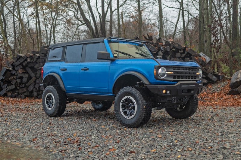 Rough Country Power Running Boards | Dual Electric Motor | Fits 2021–2025 Ford Bronco 4-Door | Retractable Side Steps with LED Lighting