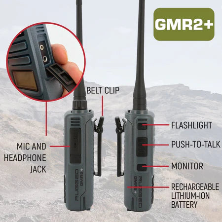 Rugged GMR2 PLUS - GMRS / FRS Two Way Handheld Radio