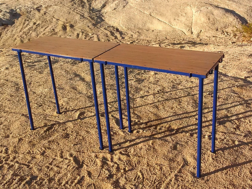 TemboTusk Camp Table Kit – Modular Metal & Bamboo Camping Table with Carry Bag