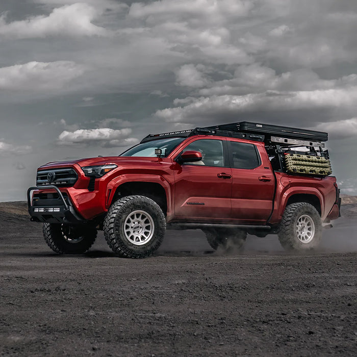 Cali Raised LED Stealth Bumper for 2024+ Toyota Tacoma | Low Profile Winch-Ready Steel Front Bumper (Black Powder Coat)